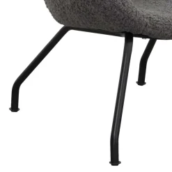 Stylischer Sessel mit grauem Plüsch bezogen - Simple