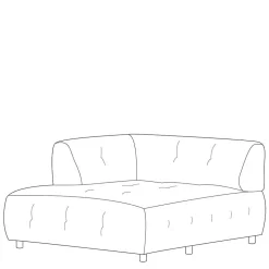 System-Couch - Ecke links in Graubraun - Shinin