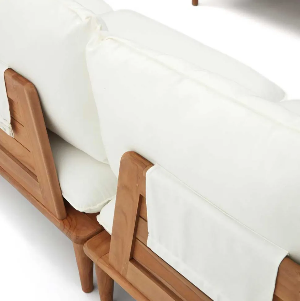 Teakholz Lounge modular & 2 Couchtische - Palm (sechsteilig)