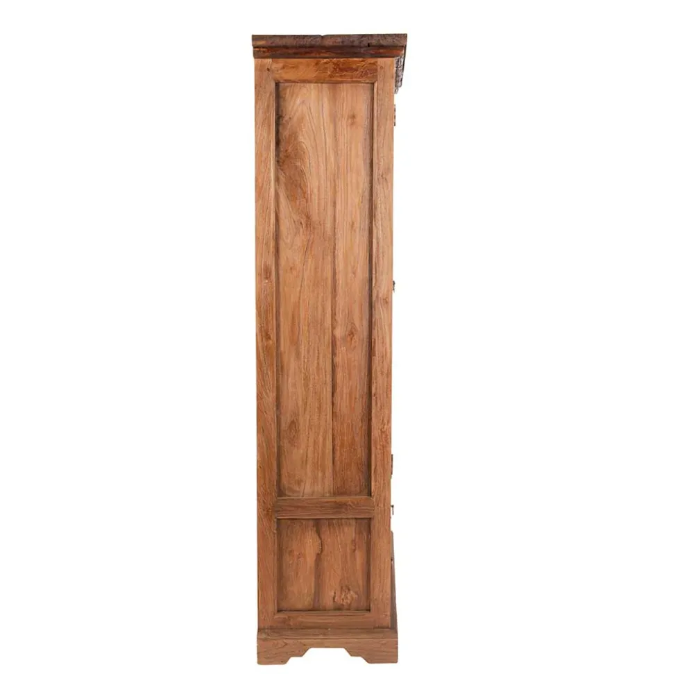 Teakholz Vitrinenschrank Mangato im Landhausstil