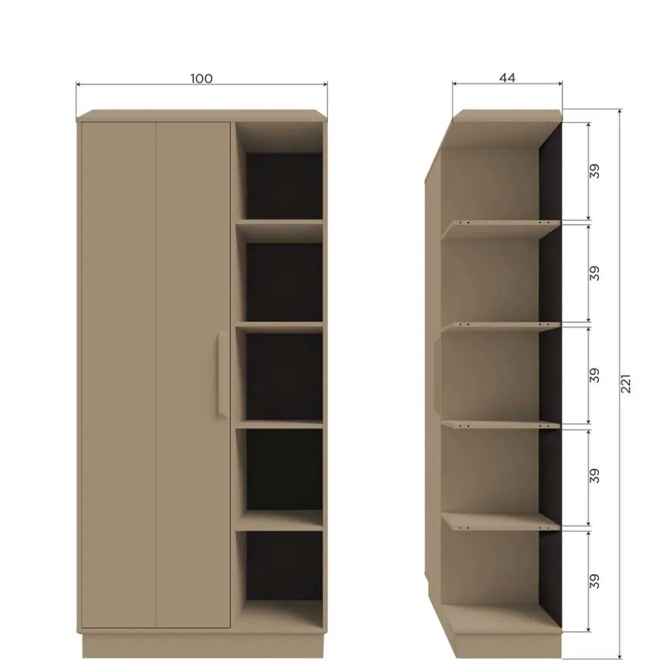 Teilmassiver Schrank in Schlammfarben - Isle