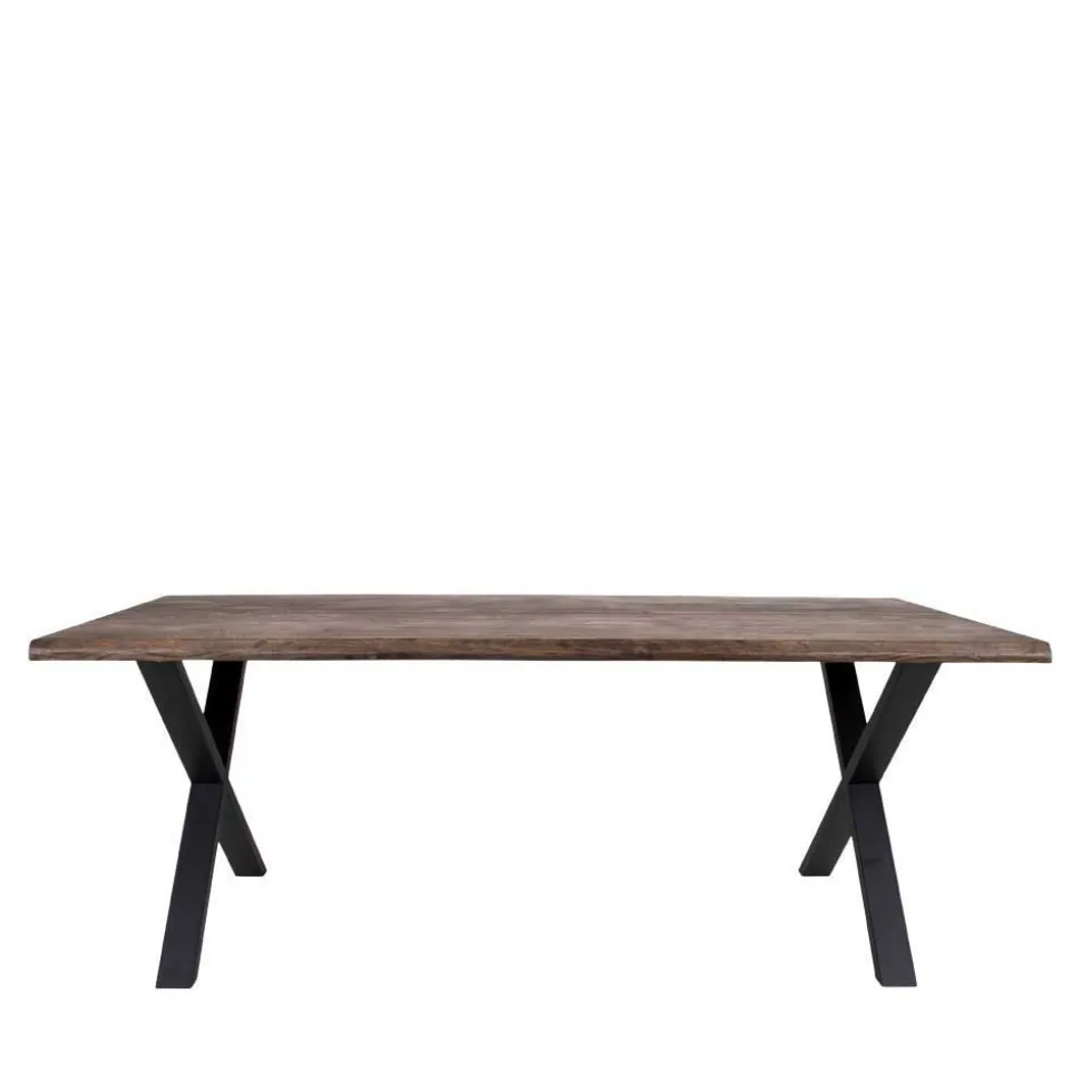 Tisch mit X-Füßen & Stühle - Morescan (fünfteilig)