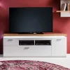 Topp TV Element in Weiß & Wildeiche mit LED - Caldri