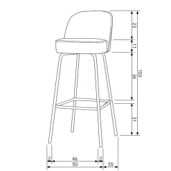 Tresenstuhl mit 79 cm Sitzhöhe - Feliz
