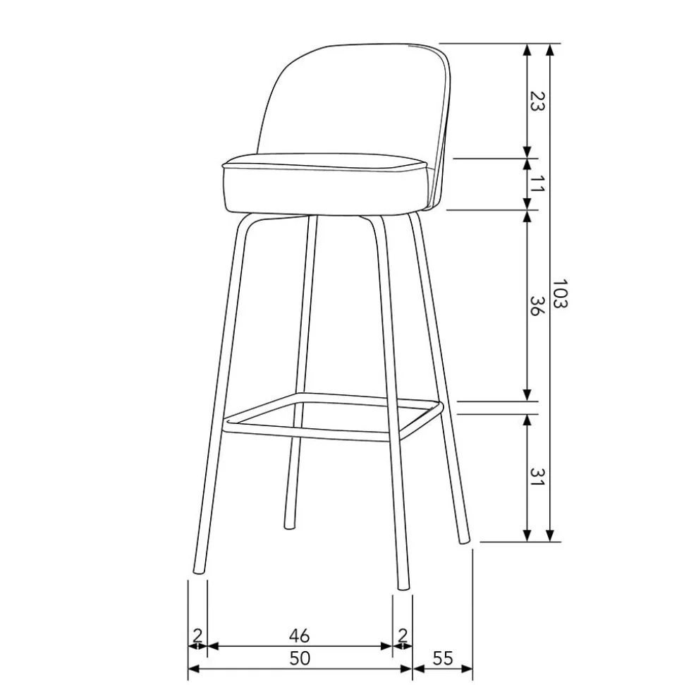 Tresenstuhl mit 79 cm Sitzhöhe - Feliz
