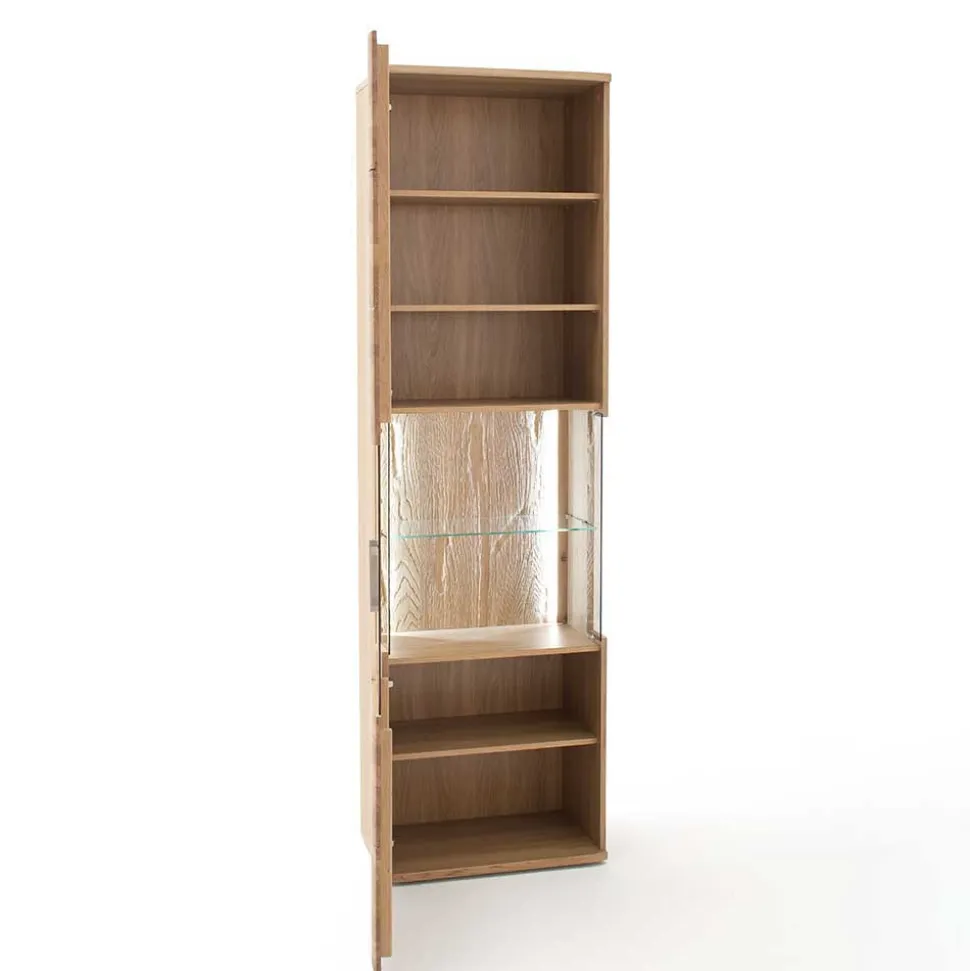 1-türige Schrank Vitrine aus Massivholz - Crokas