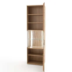 1-türige Schrank Vitrine aus Massivholz - Crokas