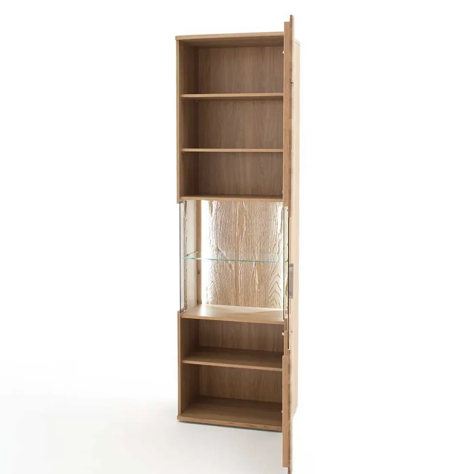 1-türige Schrank Vitrine aus Massivholz - Crokas