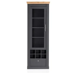 1-türige Vitrine mit Flaschenfächern & Schublade - Lionel