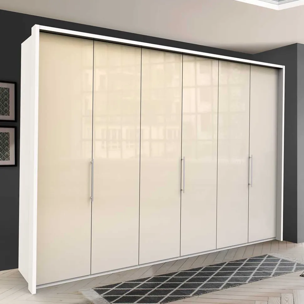 3-türiger Falttüren Kleiderschrank in Creme - Zidarie