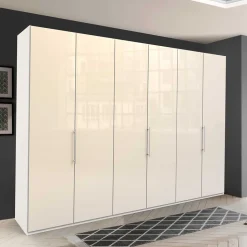 3-türiger Falttüren Kleiderschrank in Creme - Zidarie