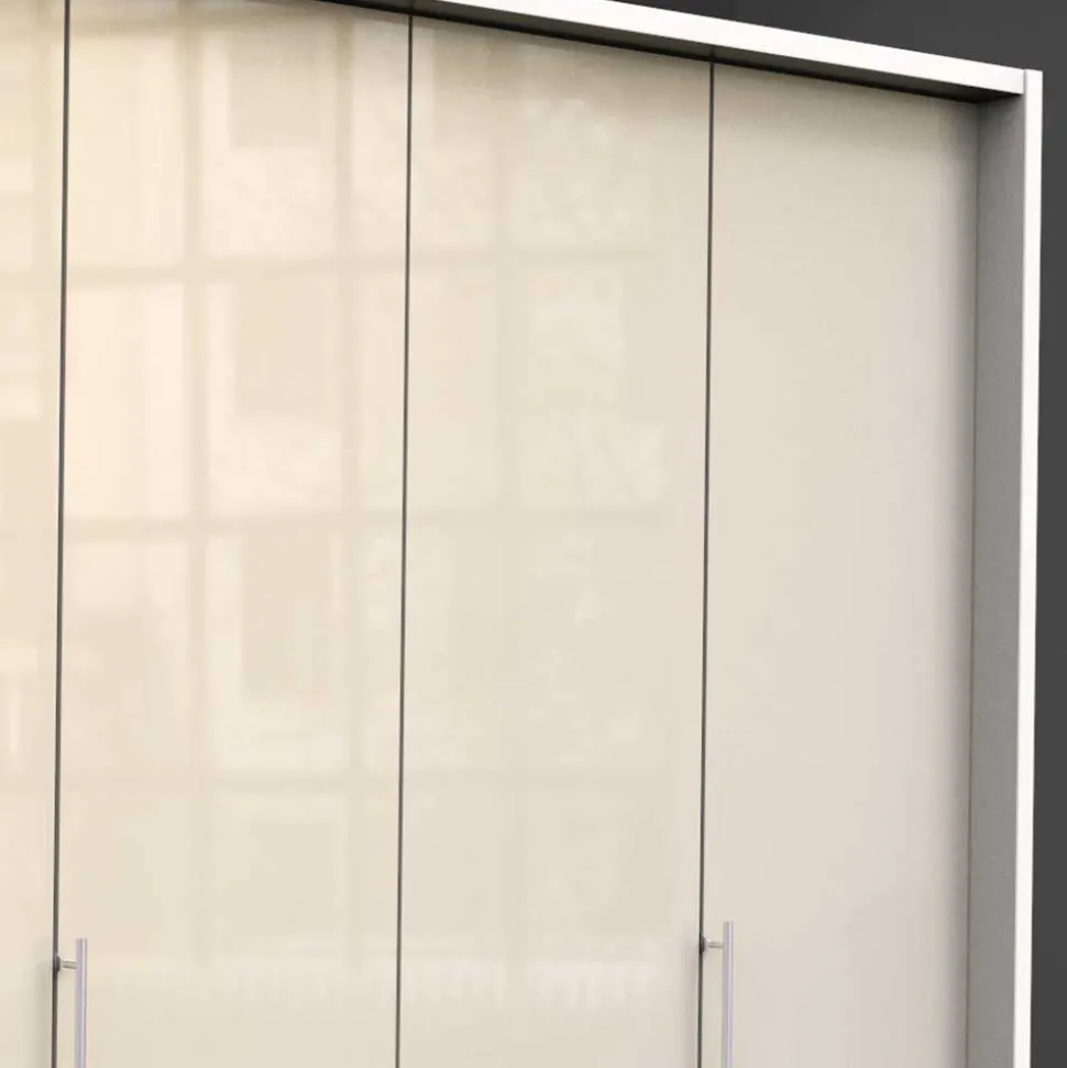3-türiger Falttüren Kleiderschrank in Creme - Zidarie