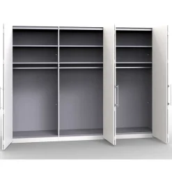 3-türiger Falttüren Kleiderschrank in Creme - Zidarie