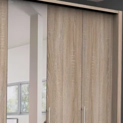 3-türiger Falttüren-Kleiderschrank mit Spiegel - Zayun