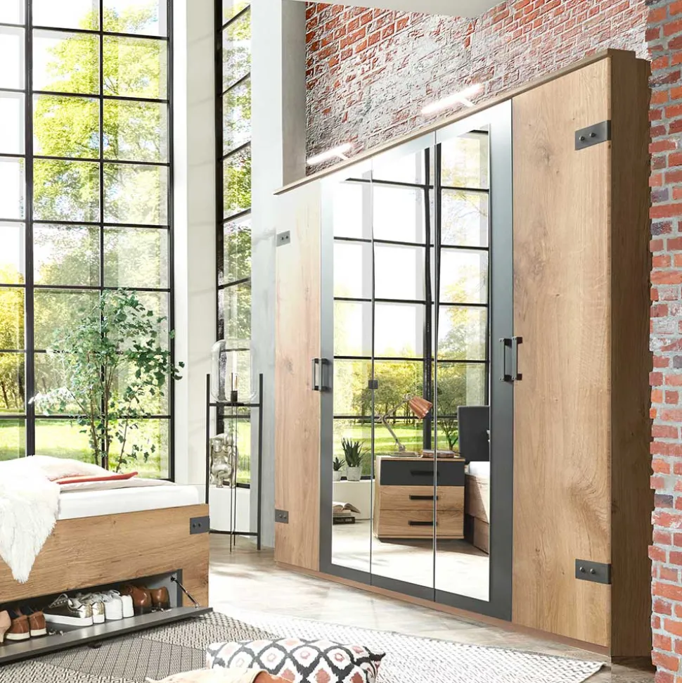 5-türiger Kleiderschrank im Industry und Loft Stil - Enegal