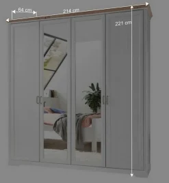 4-türiger Kleiderschrank im Modern Country Style - Maggio