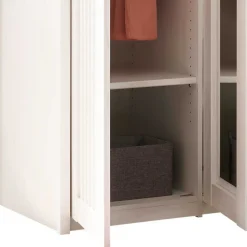 3-türiger Kleiderschrank in Weiß & Eiche Dekor - Malvissa