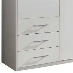 6-türiger Kleiderschrank in Weiß mit Spiegel - Furcia