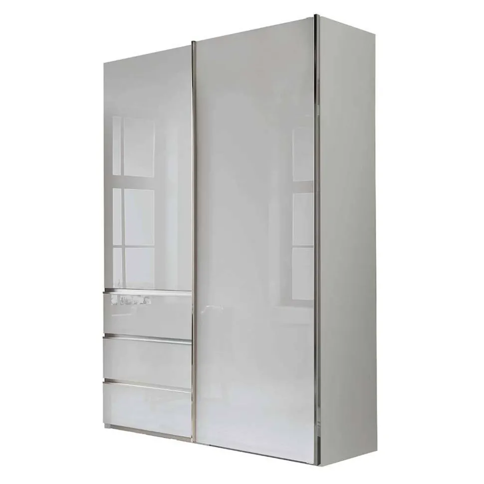 2-türiger Kleiderschrank in Weiß Glas - Heralisa