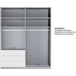 2-türiger Kleiderschrank in Weiß Glas - Heralisa