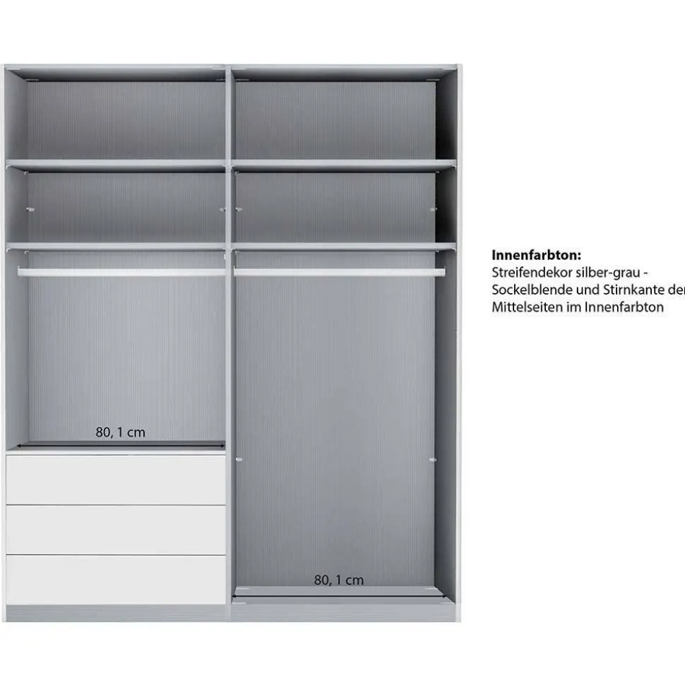 2-türiger Kleiderschrank in Weiß Glas - Heralisa