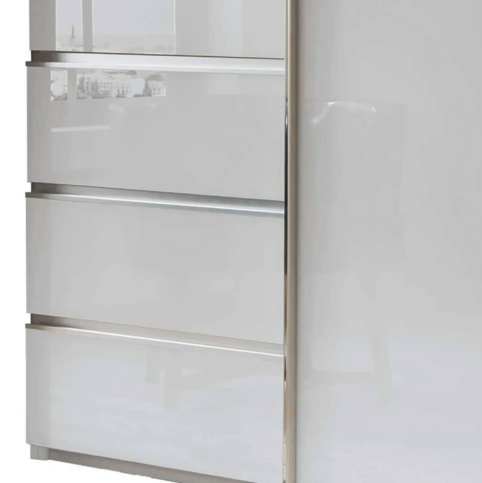 2-türiger Kleiderschrank in Weiß Glas - Heralisa