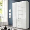 3-türiger Kleiderschrank in Weiß Glasfront - Rocca
