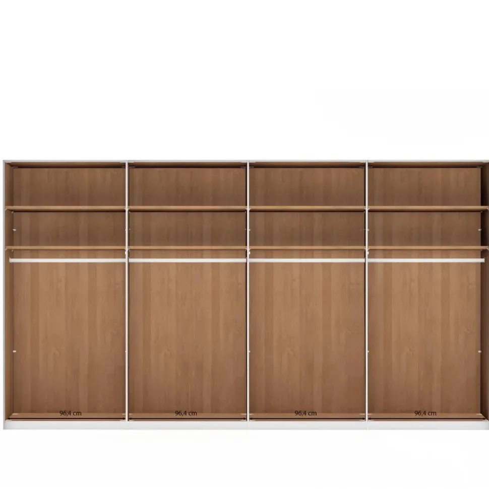 8-türiger Kleiderschrank mit sechs Glastüren - Hung