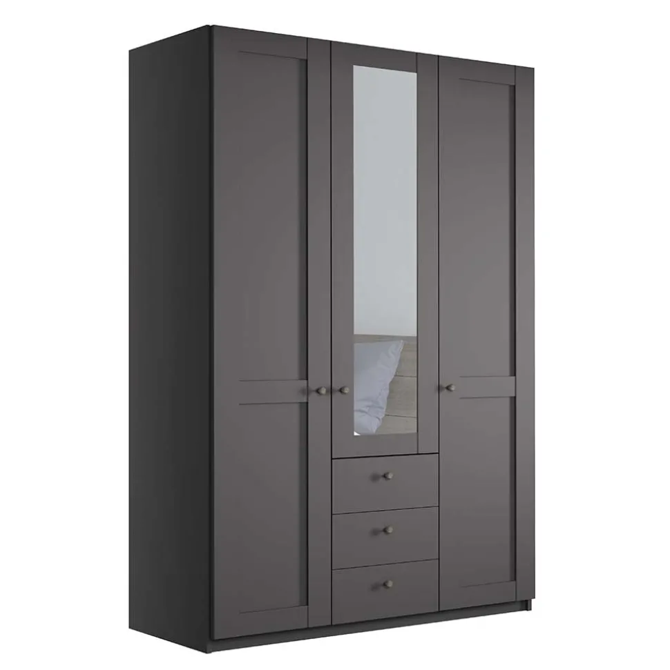 3-türiger Kombi-Kleiderschrank mit Spiegel - Mataram