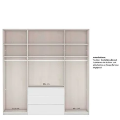 4-türiger Kombi-Kleiderschrank in Graugrün - Rajavo