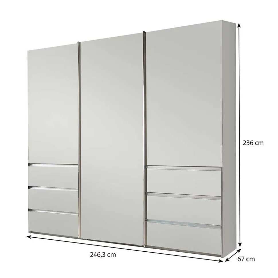 3-türiger Schiebetürenschrank in Weiß - Onspira