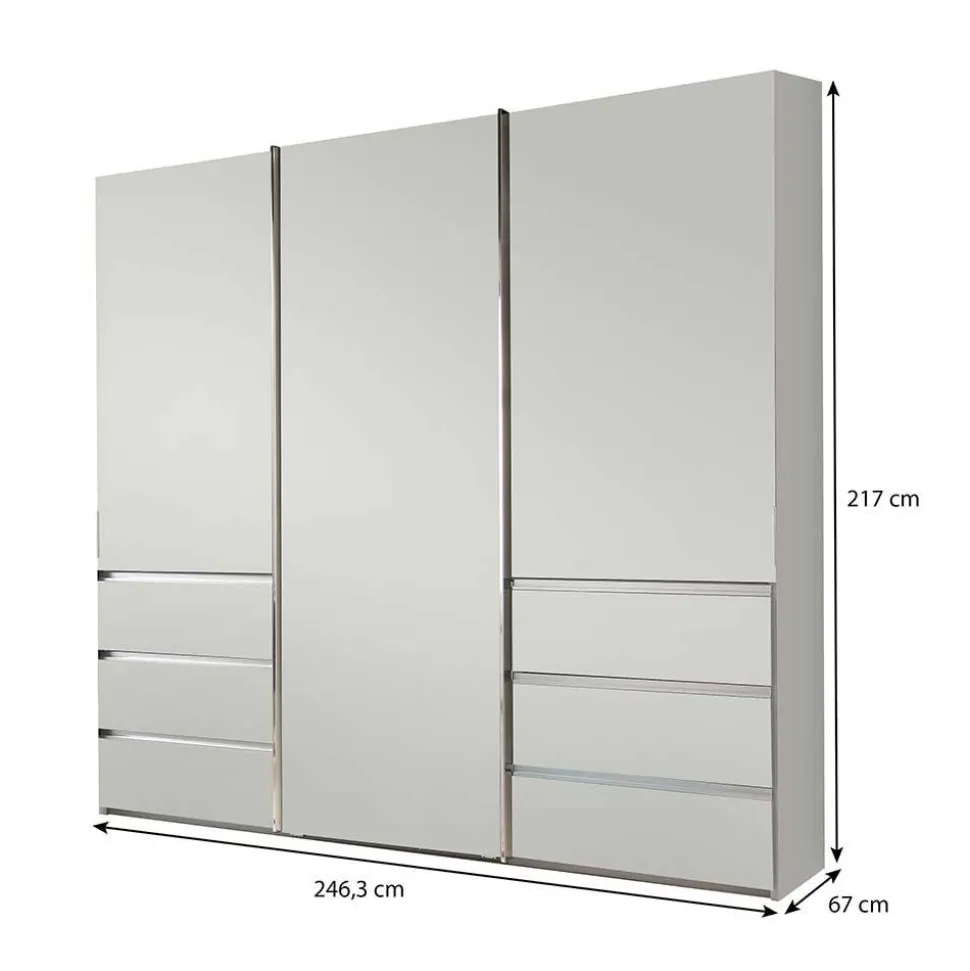 3-türiger Schiebetürenschrank in Weiß - Onspira