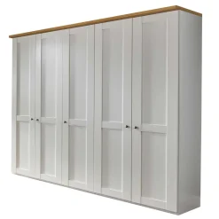5-türiger Schlafzimmer Kleiderschrank in Weiß - Ignacio