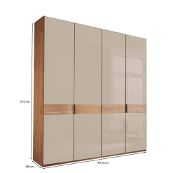 4-türiger Schlafzimmerschrank in Champagner - Angelina