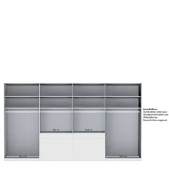 8-türiger Schlafzimmerschrank in Weiß Glasfront - Rocca