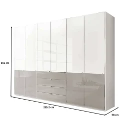 6-türiger Schlafzimmer-Schrank modern - Pascan