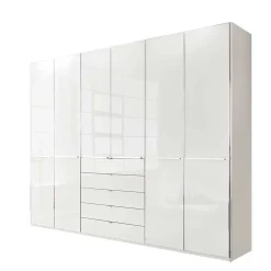 6-türiger Schlafzimmerschrank in Weiß Glasfront - Rocca
