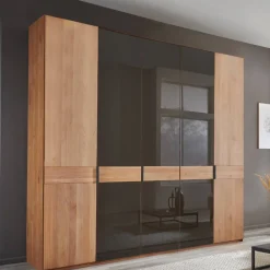 5-türiger Schlafzimmer-Schrank in Erle teilmassiv - Hung