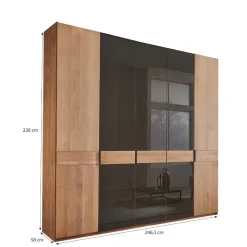 5-türiger Schlafzimmer-Schrank in Erle teilmassiv - Hung