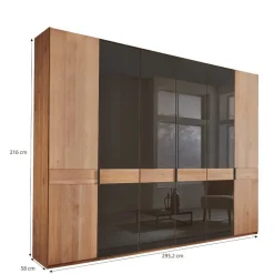 6-türiger Schlafzimmerschrank mit Glas - Hung