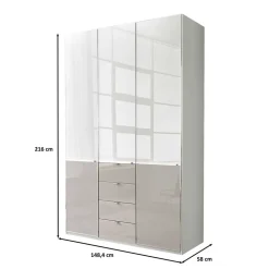 3-türiger Schlafzimmerschrank mit vier Schubladen - Pascan