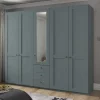 5-türiger Schlafzimmerschrank in Graugrün - Rajavo