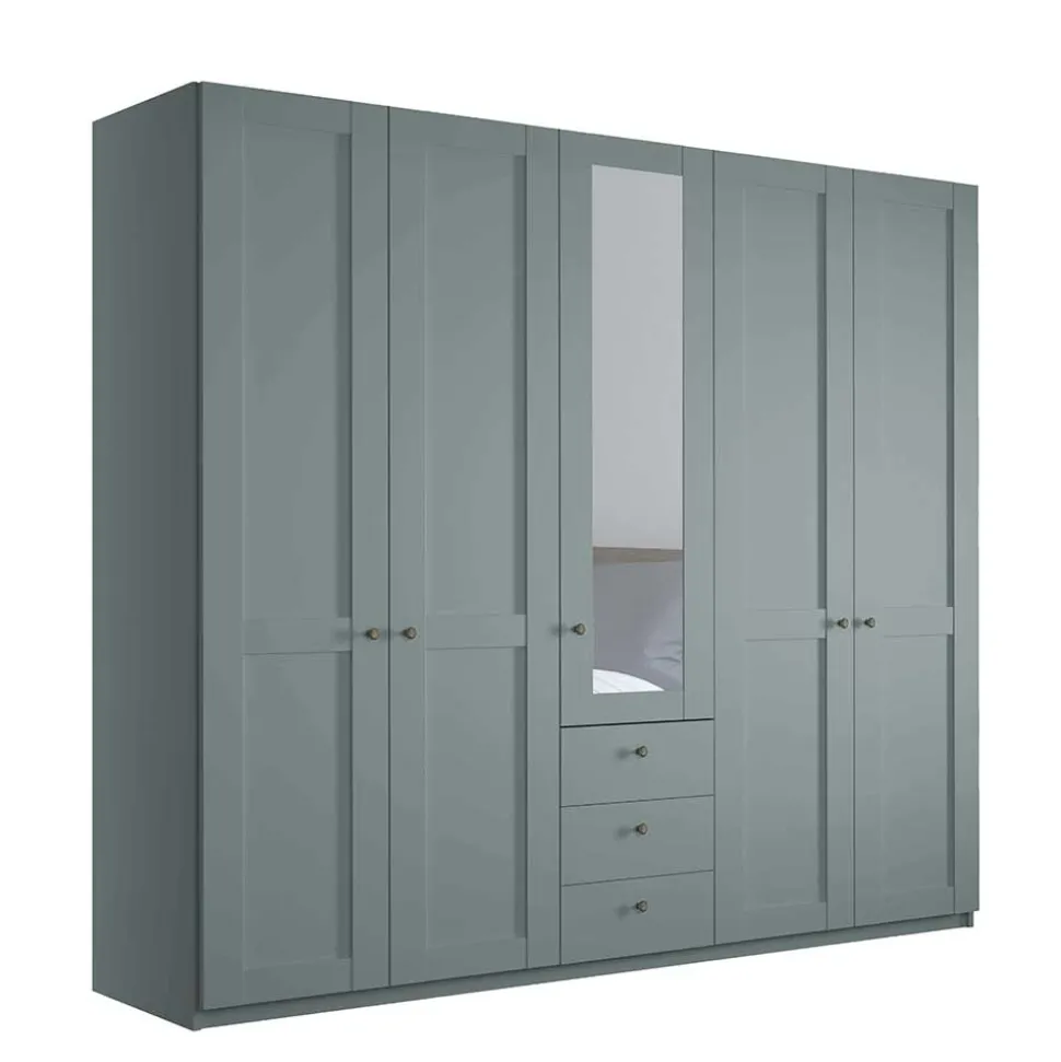 5-türiger Schlafzimmerschrank in Graugrün - Rajavo