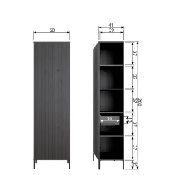 2-türiger Schrank in Schwarz - Gelvins