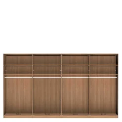 4-türiger Schwebetürenschrank in Eiche Bianco - Brownie