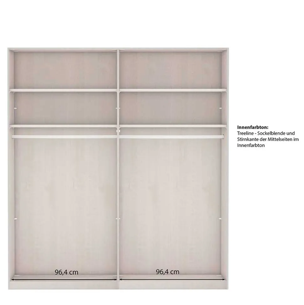 2-türiger Schwebetürenschrank mit Metallgriffen - Ridonna