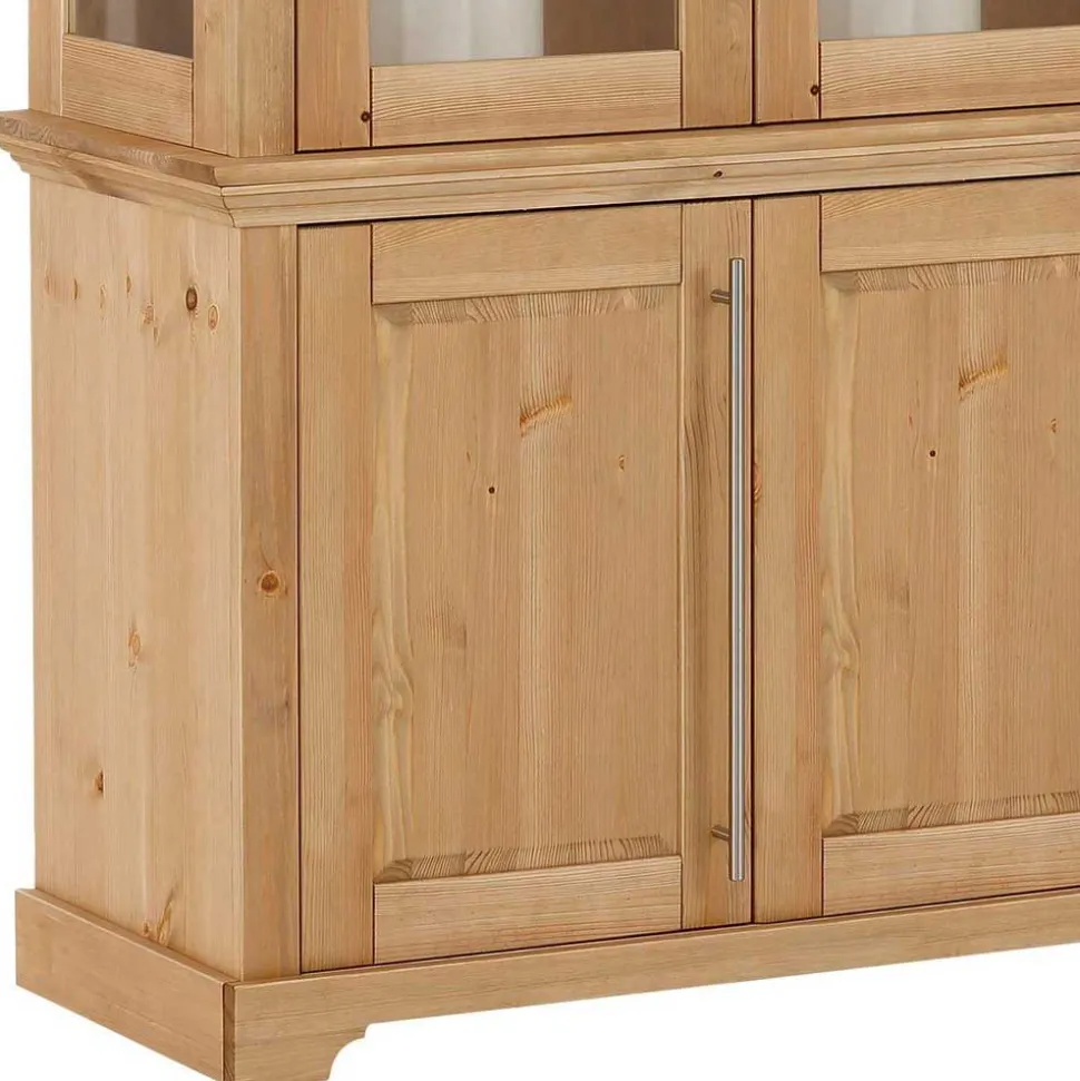 6-türiger Vitrinenschrank aus Kiefer massiv - Noellisa