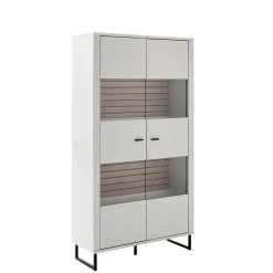 2-türiger Vitrinenschrank mit Metallgriffen - Varzino