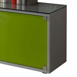 3-türiges Lowboard mit Glas Türen in Grün - Leaf