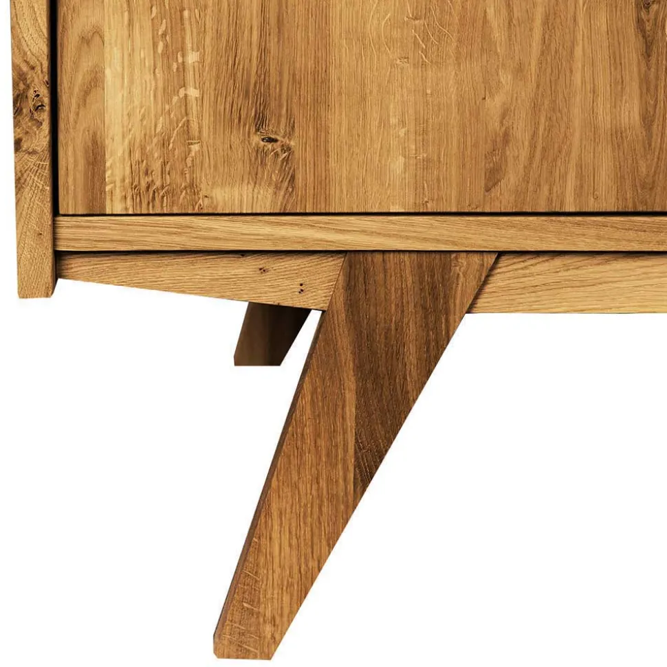 6-türiges Mid Century Highboard aus Glas & Holz - Hardus